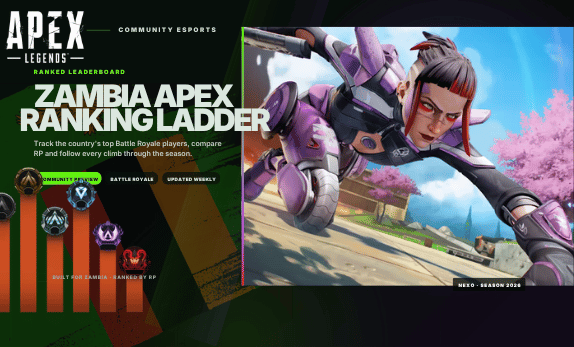 Lifeline Nexo Zambia Apex Legends community rankings